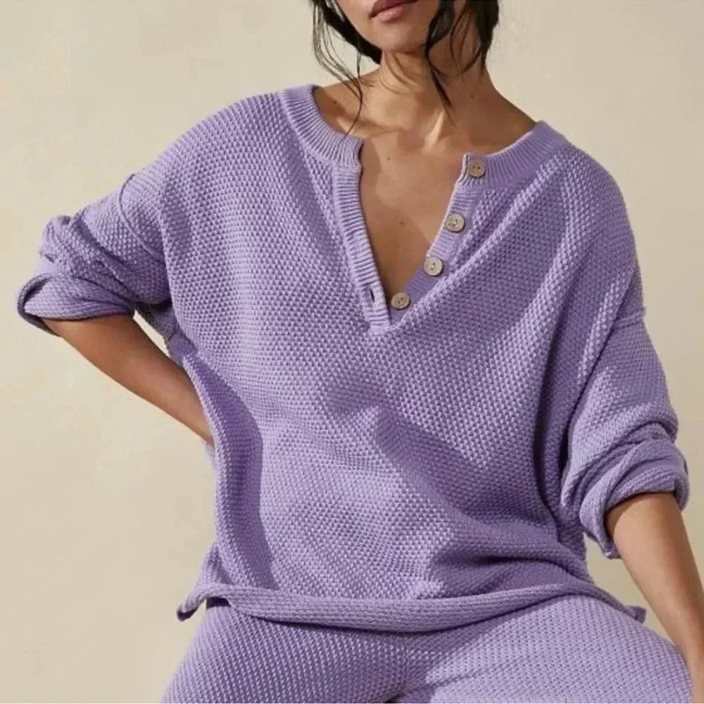 New Free People Hailee Sweater Set in Lavender Purple Size Small